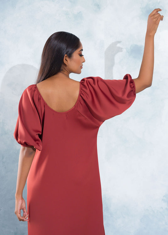 Puff Sleeves Off Shoulder Dress