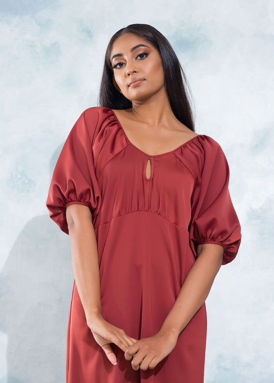 Puff Sleeves Off Shoulder Dress