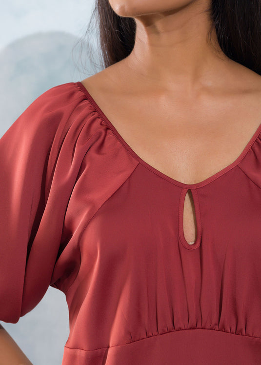 Puff Sleeves Off Shoulder Dress