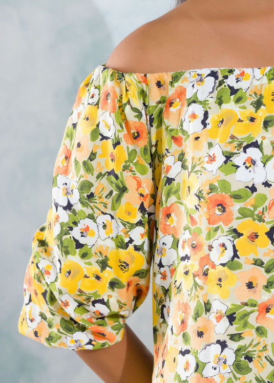 Off Shoulder Flared Dress