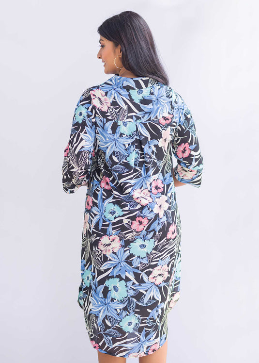 Curved Hem detailed shirt dress