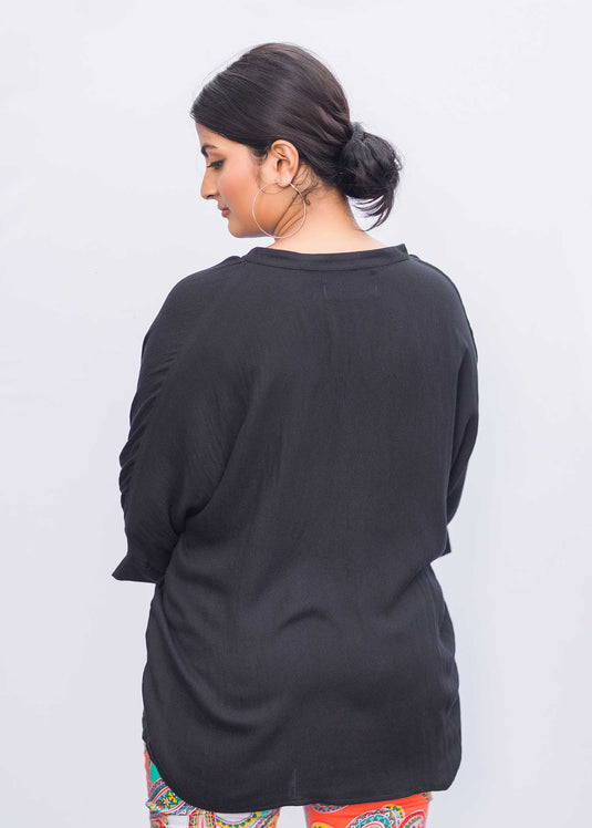 Shoulder gathered blouse