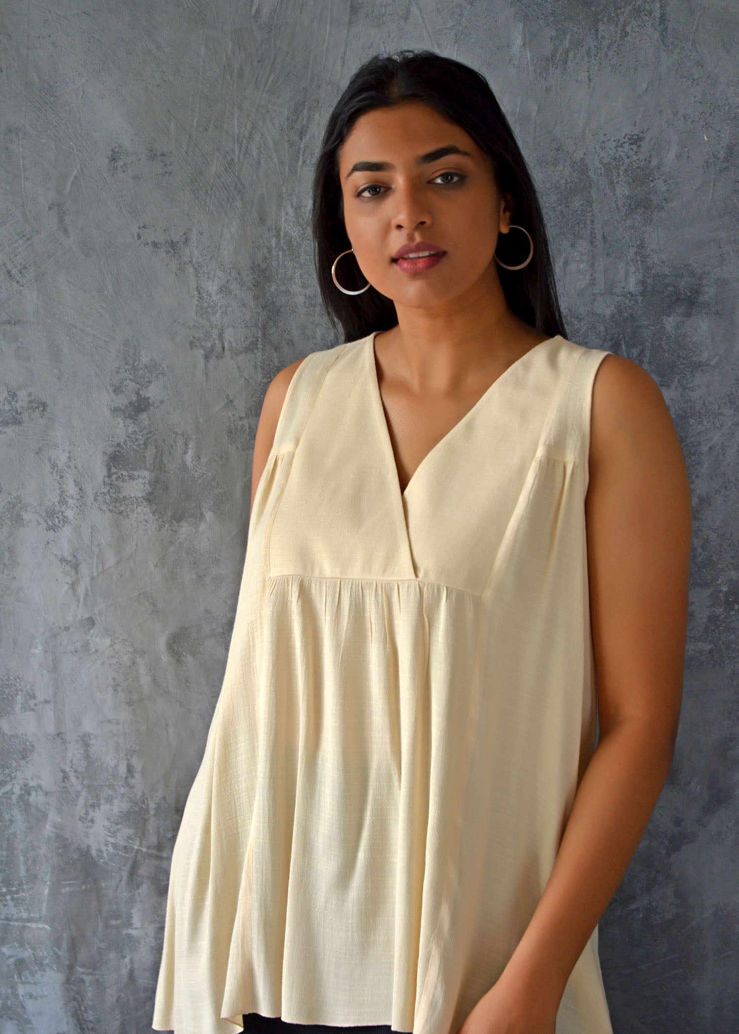 Sleeveless Yoke Top