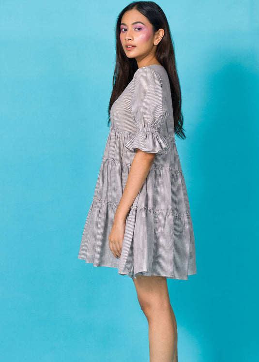 Puff Sleeves Mini Dress