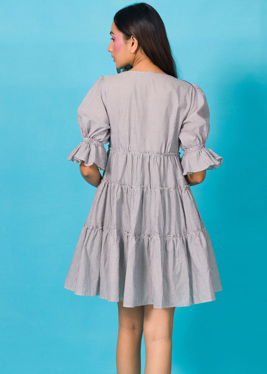 Puff Sleeves Mini Dress
