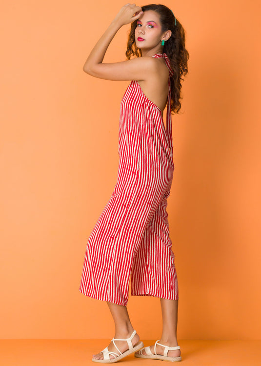 Halter Tie-up Crop Jumpsuit