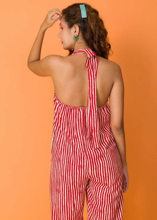 Halter Tie-up Crop Jumpsuit