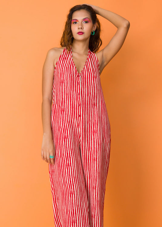 Halter Tie-up Crop Jumpsuit