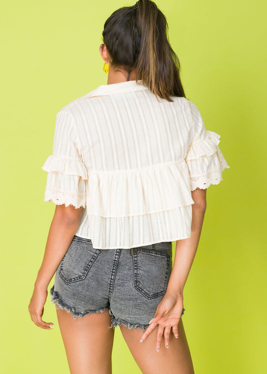 Bohemian Lace Detailed Crop Top