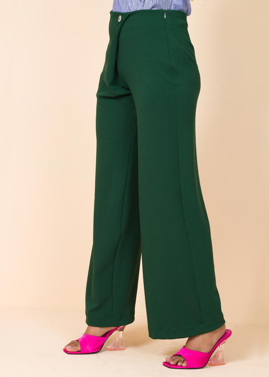 Wide leg pant with waist detail