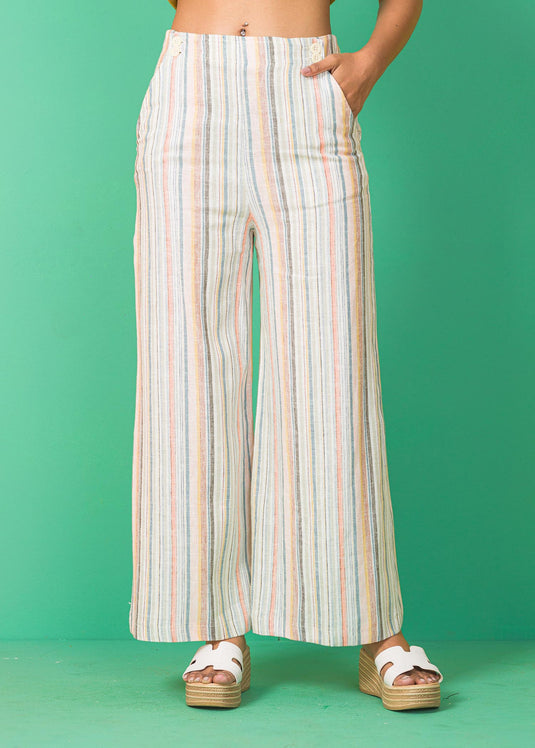 HIGH WAIST BUTTON DETAIL PANT