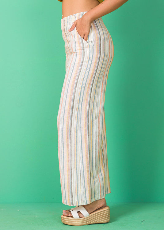 HIGH WAIST BUTTON DETAIL PANT