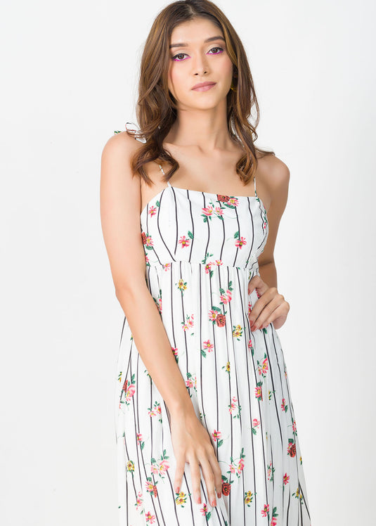 Flared hem midi dress
