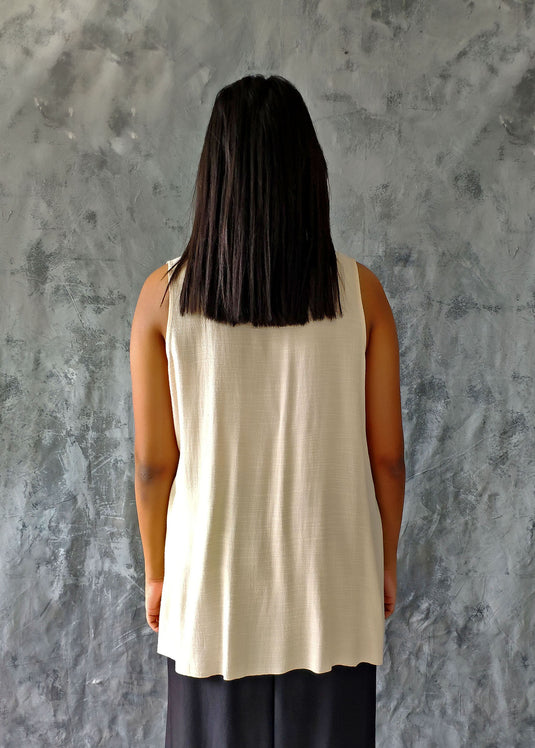 Sleeveless Yoke Top