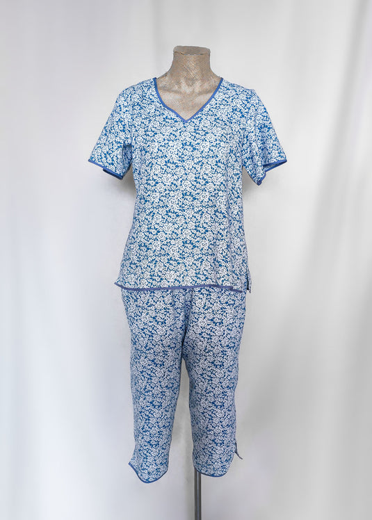 V-Neck Flared Sleeve Pajama Top & Pant