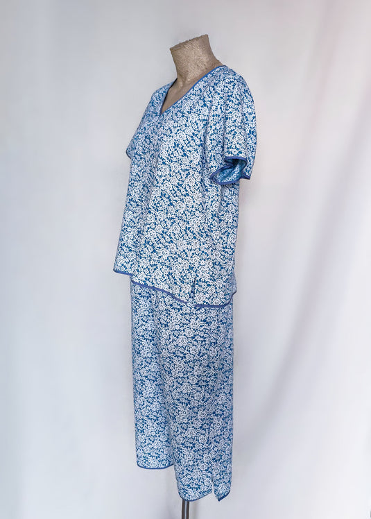 V-Neck Flared Sleeve Pajama Top & Pant